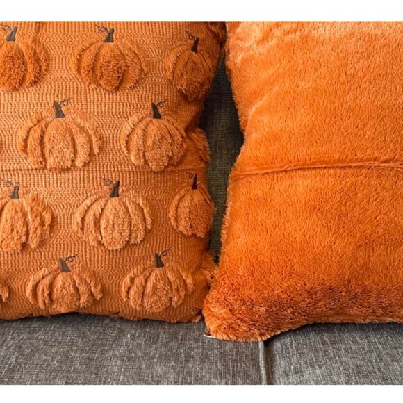 Pumpkin Pillow Covers Set Decorative Throw Cases Halloween Holiday Fall Decor - Picture 6 of 10